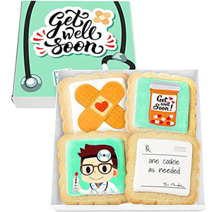 Get Well Soon Gift Cookies Basket Box 4 PACK