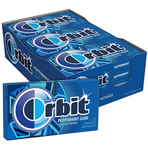 ORBIT Peppermint Sugar Free Chewing Gum, 12 Packs