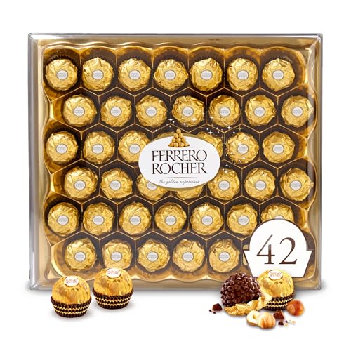 Ferrero Rocher, 42 Count, Premium Milk Chocolate Hazelnut