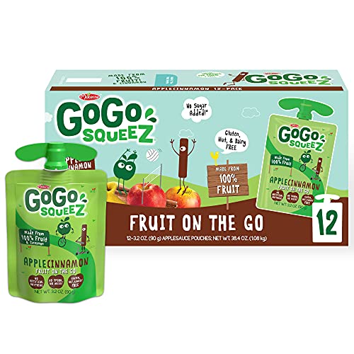 GoGo squeeZ Apple Cinnamon Fruit Snacks, 3.2 oz, 12 Pack