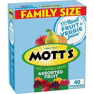 Mott's Fruit Flavored Snacks, Assorted Fruit, 40 Pouches