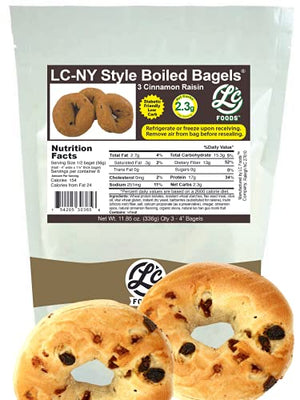 Low Carb NY Style Cinnamon Raisin Bagels (3 Pack)