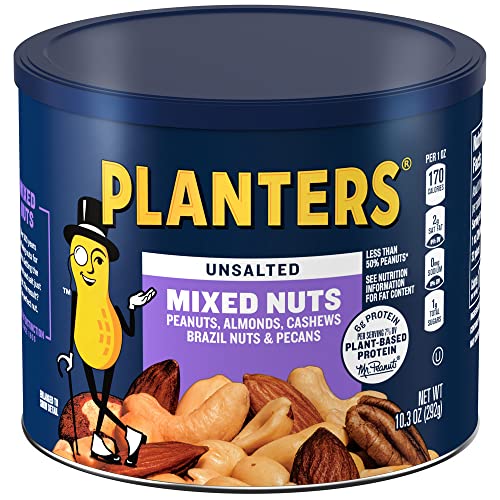 PLANTERS Roasted Unsalted Mixed Nuts, 10.3 oz