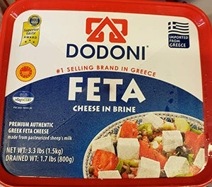 Dodoni Feta Cheese in Brine, 3.3lbs