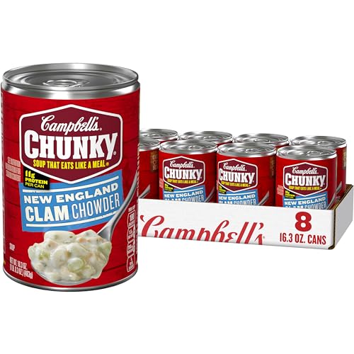 Campbell’s Chunky New England Clam Chowder, 16.3 oz (8 Pack)