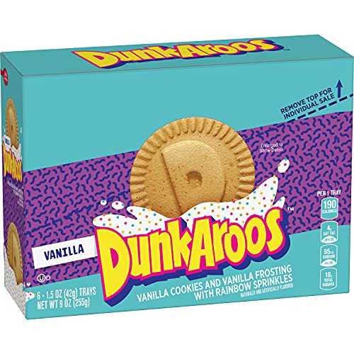 Dunkaroos Vanilla Cookies and Frosting with Sprinkles, 6 ct