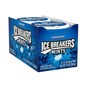 ICE BREAKERS Coolmint Sugar Free Breath Mints, 8 Count