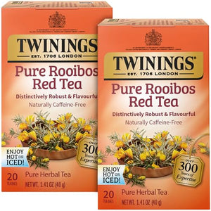 Twinings Pure Rooibos Red Tea, 20 Count (Pack of 2)