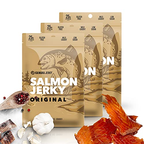 Kaimana Jerky Wild Caught Salmon Jerky, 3/2oz Pack