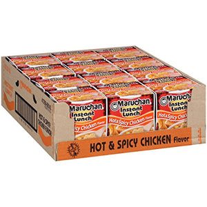 Maruchan Instant Lunch Hot & Spicy Chicken, 2.25 Oz (Pack of 12)