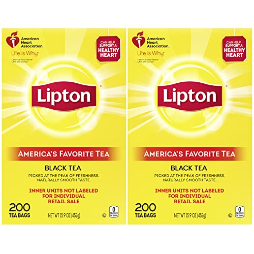 Lipton Tea Bags, Black Tea, 200 Count (Pack of 2)