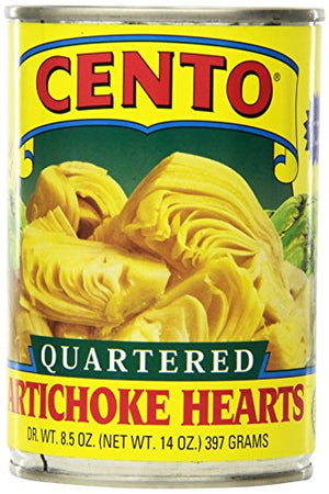 Cento Quartered Artichoke Hearts in Brine, 14 Oz (12 Pack)