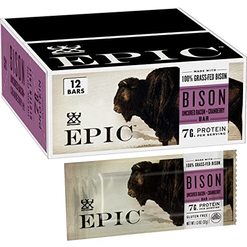 EPIC Bison Bacon Cranberry Bars, 12 Count Box