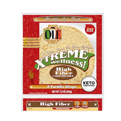 Olé Xtreme Wellness High Fiber Flour Tortillas, 8 ct (Pack of 6)