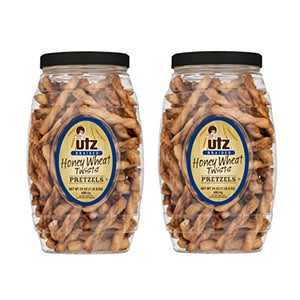 Utz Braided Honey Wheat Pretzel Twists, 24 Oz Barrel (2 Count)