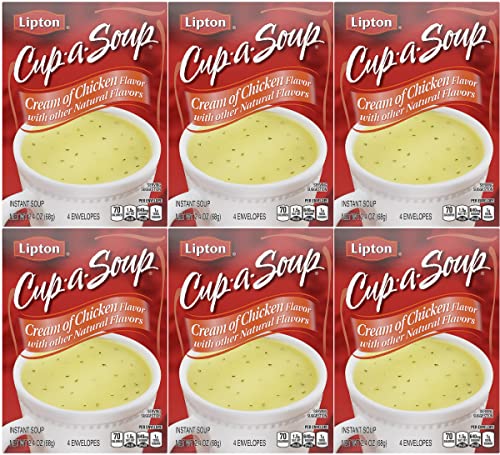 Lipton Cup-A-Soup Cream of Chicken, 2.4 oz, 6 Pack