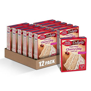 Betty Crocker Super Moist Cherry Chip Cake Mix, 13.25 oz (12 Pack)