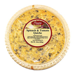 Country Chef Spinach & Tomato Quiche, 24 Oz (Frozen)