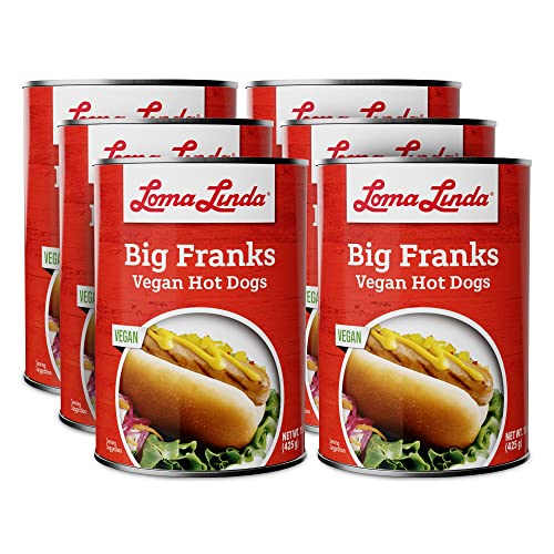 Loma Linda Plant-Based Big Franks, 15 oz (Pack of 6)