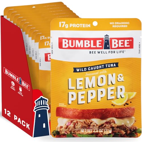 Bumble Bee Lemon & Pepper Tuna Pouches, 2.5 oz (12 Pack)