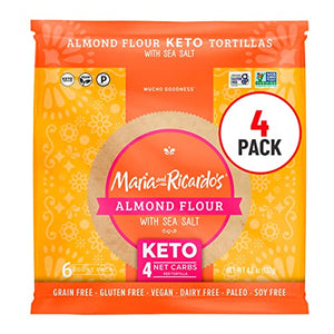 Maria & Ricardo's KETO Tortillas, Almond Sea Salt, 4 Pack