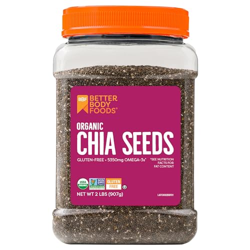 BetterBody Foods Organic Chia Seeds, 2 lbs, Non-GMO, Gluten Free