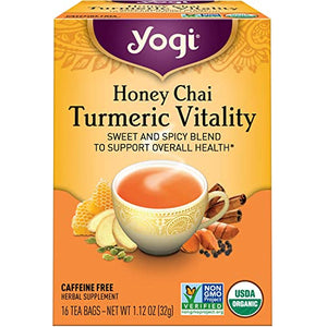 Yogi Tea Honey Chai Turmeric Vitality Tea, 16 Bags (4 Pack)