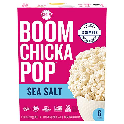 Angie's BOOMCHICKAPOP Sea Salt Microwave Popcorn, 6 Bags