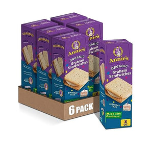 Annie's Organic Graham Sandwich Cookies, Birthday Cake, 8 oz