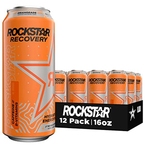 Rockstar Energy Drink, Recovery Orange, 16 Fl Oz (Pack of 12)