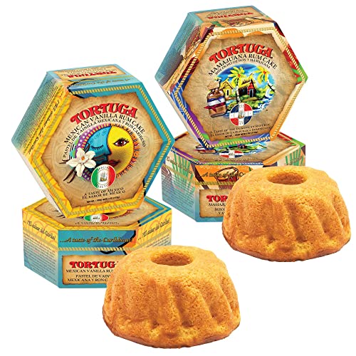 TORTUGA Caribbean Mexican Vanilla & Mamajuana Rum Cake, 4 Pack