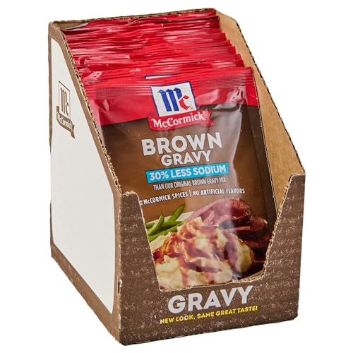 McCormick 30% Less Sodium Brown Gravy Mix, 12 Pack