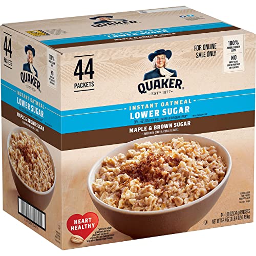 Quaker Instant Oatmeal Maple & Brown Sugar, 1.19 Oz (44 Pack)