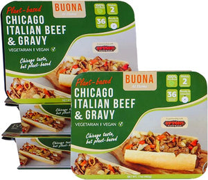 Buona Plant Based Chicago Italian Beef & Gravy (4 Pack)