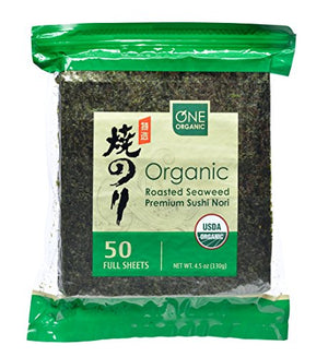 ONE ORGANIC Sushi Nori, 50 Full Sheets