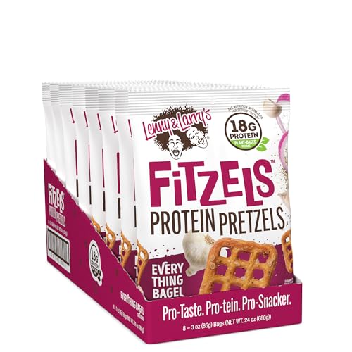 Lenny & Larry's Everything Bagel FITZELS, High Protein, 8 Bags