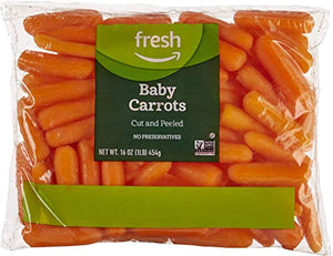 Amazon Fresh Brand, Cut And Peeled Baby Carrots, 16 Oz