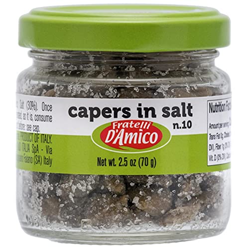 Capers in Salt, Caperi Sotto Sale, 2.5oz by Fratelli D'Amico