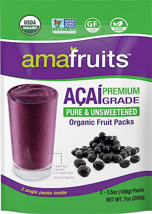 Amafruits Acai Berry Frozen Puree, 20 Packs