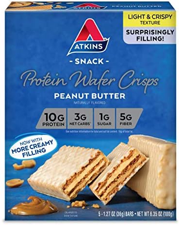 Atkins Peanut Butter Protein Wafer Crisps, 5 Count