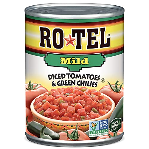 ROTEL Mild Diced Tomatoes and Green Chilies, 10 oz, 12 Pack