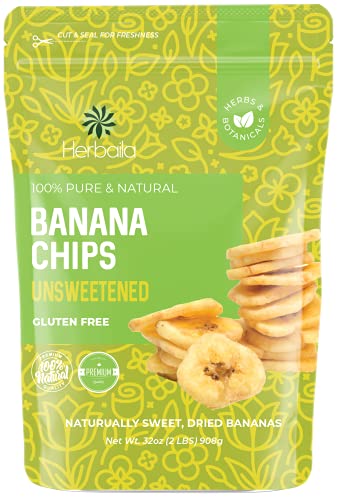 Dried Banana Chips Unsweetened, 1 lb.