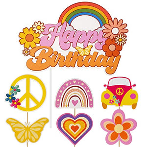 Forseezon Two Groovy Cake and Cupcake Toppers, 25 Pieces