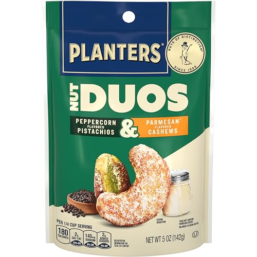 Planters Nut Duos Peppercorn Pistachio & Parmesan Cashews, 5 oz