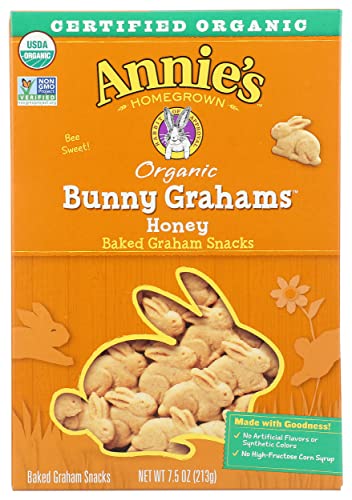 Annie's Homegrown Bunny Grahams, Honey, 7.5-Ounce Boxes (Pack of 3)