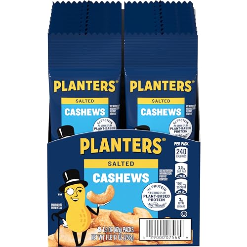 PLANTERS Cashews Salted (18 Pack, 1.5oz each)