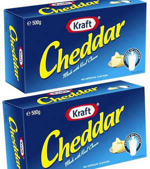 Kraft Cheddar Cheese, Australia Made, 2 x 500g Blocks