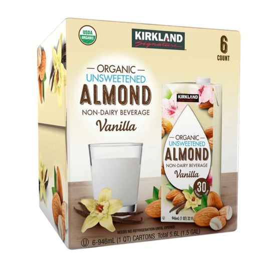 Kirkland Signature Organic Almond Beverage, 31.9 Fl Oz (Pack of 6)