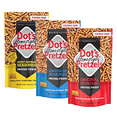 Dot's Homestyle Pretzels Family Size Variety Pack, 3 Pack