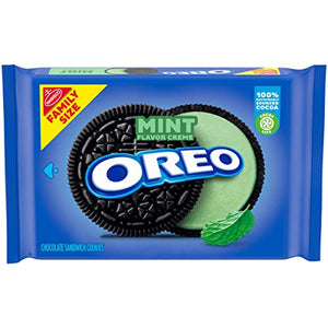 OREO Mint Creme Chocolate Sandwich Cookies, Family Size, 18.71 oz